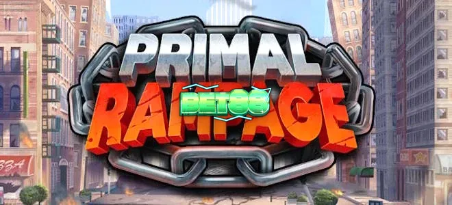 Isang visual na representasyon ng Primal Rampage slot na nagpapakita ng gubat at mga simbolo ng laro.
